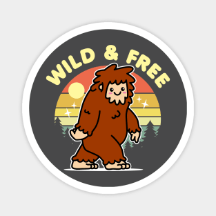 Sasquatch Wild and Free Kawaii Bigfoot Magnet